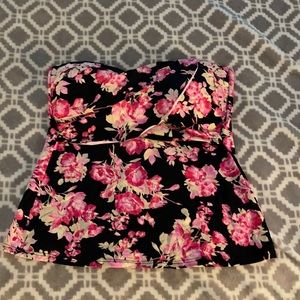 Ladies Liz Claiborne Sz 10 Floral Tankini Swim Top